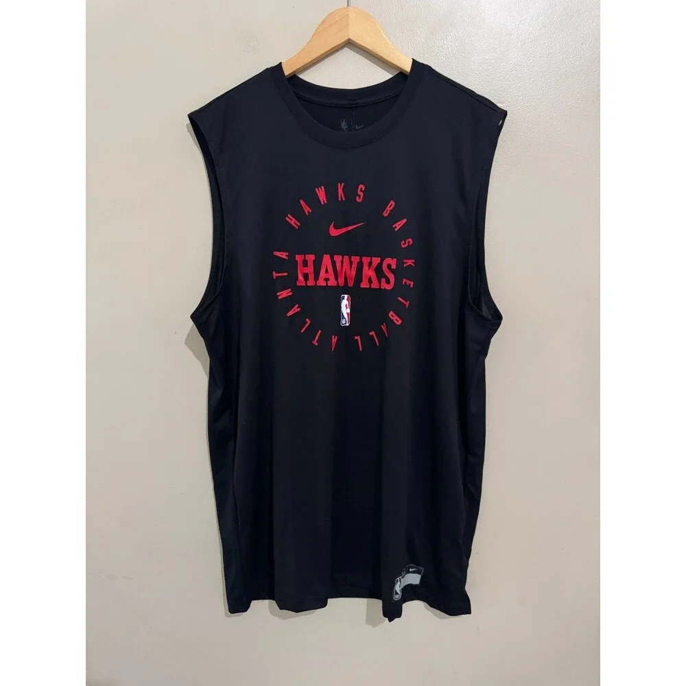 Nike NBA Atlanta Hawks Team Issue Dri-FIT Warmup Tank Top Black Men XLT NEW